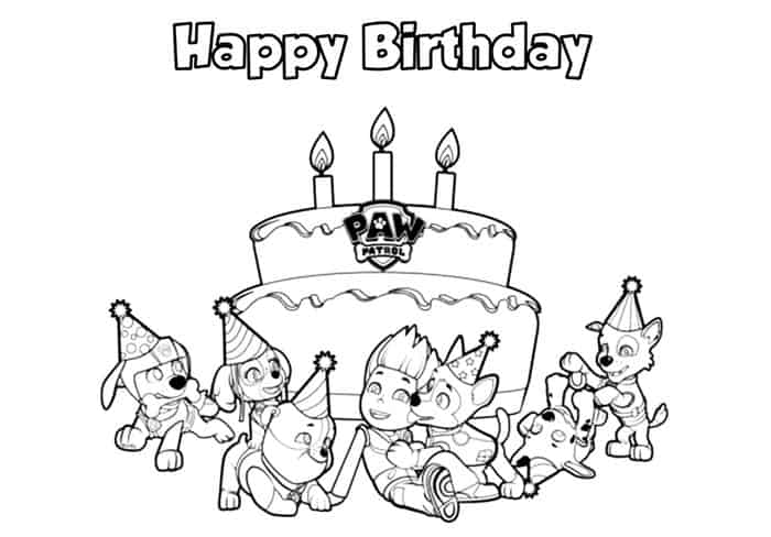 Paw Patrol Birthday Coloring Pages