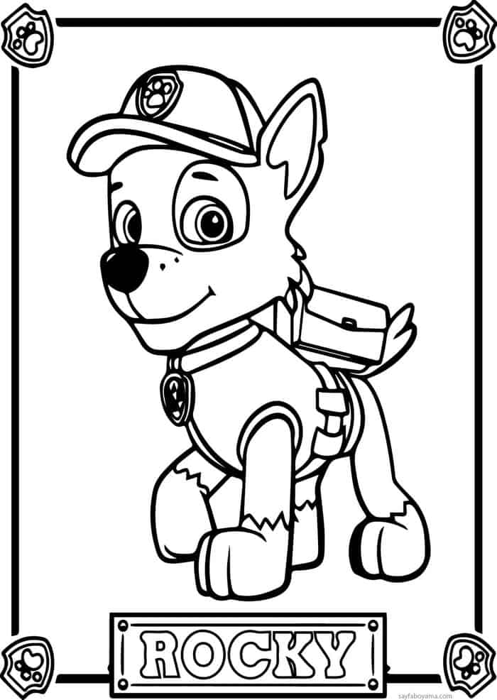 Paw Patrol Coloring Pages Rocky