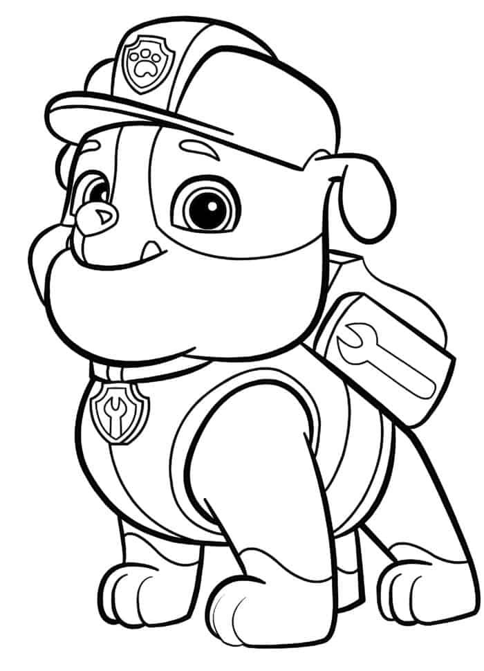Paw Patrol Rubble Coloring Pages