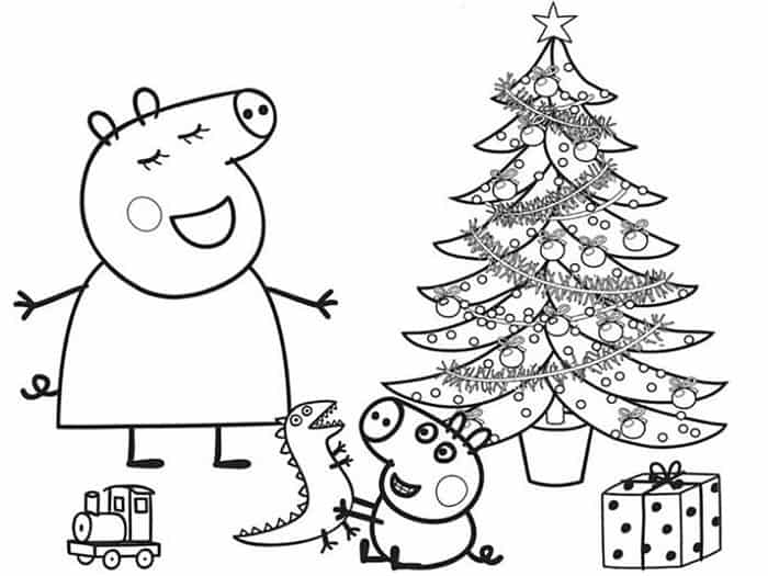 Peppa Pig Christmas Presents Coloring Pages