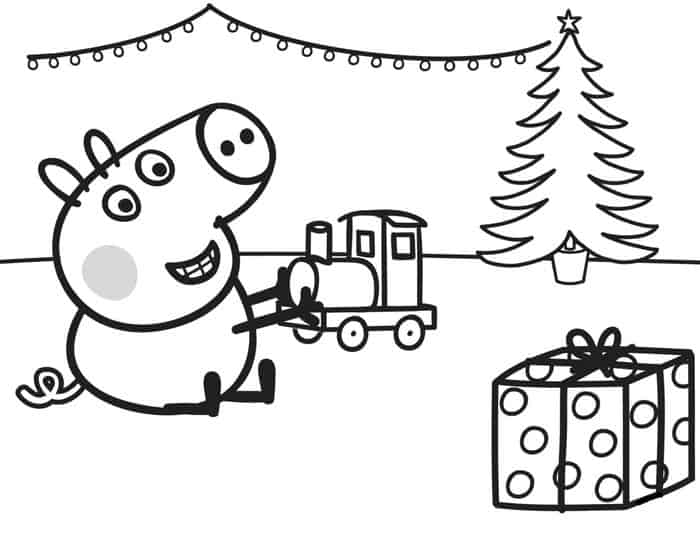 Peppa Pig Coloring Pages Christmas