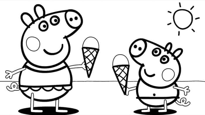 Peppa Pig Coloring Pages Ice Cream