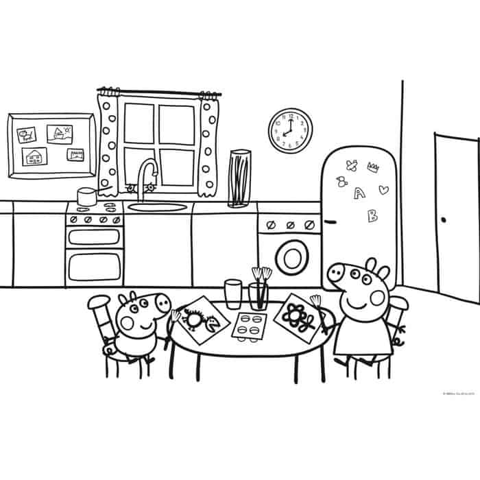Peppa Pig Free Coloring Pages House