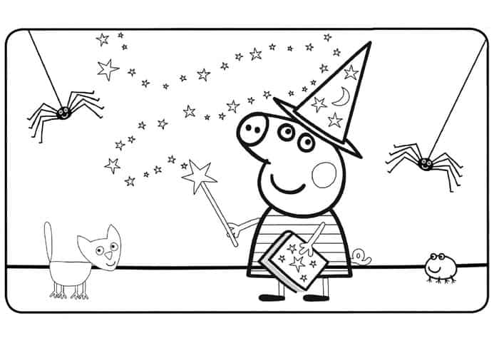 Peppa Pig Halloween Coloring Pages