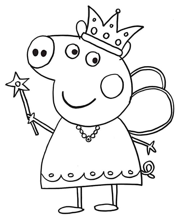 Peppa Pig Princess Coloring Pages
