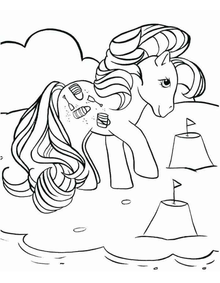 Playing In The Beach My Little Pony Coloring Book Pages