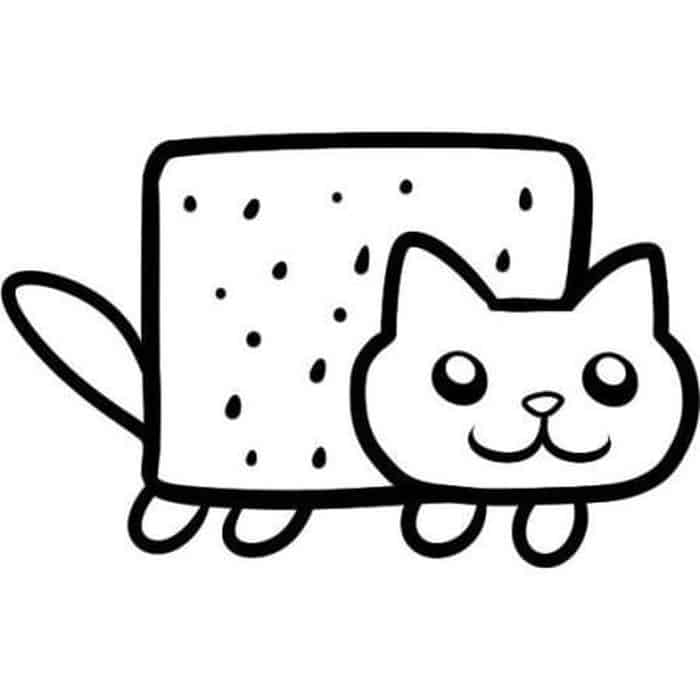 Pop Tart Cat Coloring Pages