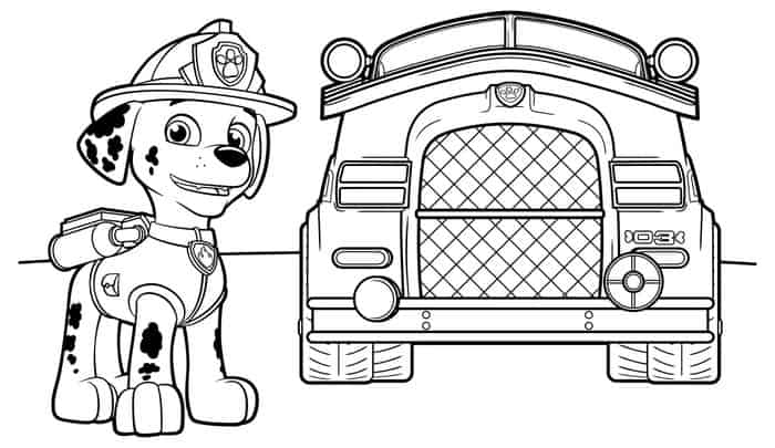 Printable Marshall Paw Patrol Coloring Pages