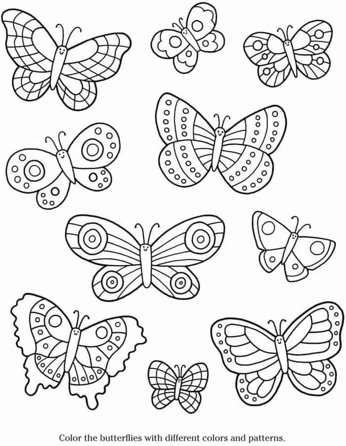 Rainforest Butterfly Coloring Pages