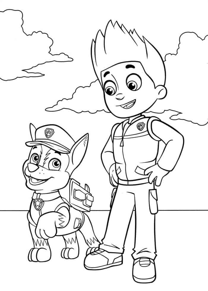 Ryder And Chase Paw Patrol Coloring Pages