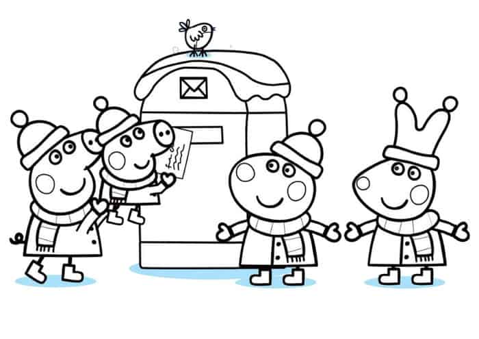 Sending Letter Peppa Pig Coloring Pages