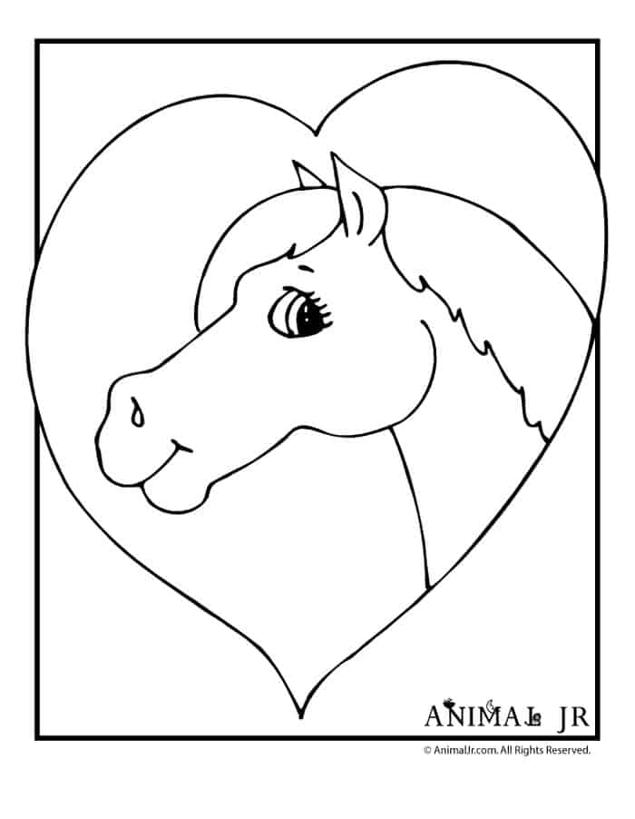 Simple Horse Head Coloring Pages