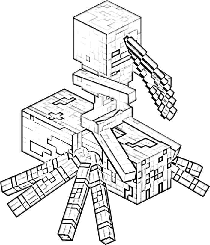 Spider Minecraft Coloring Pages