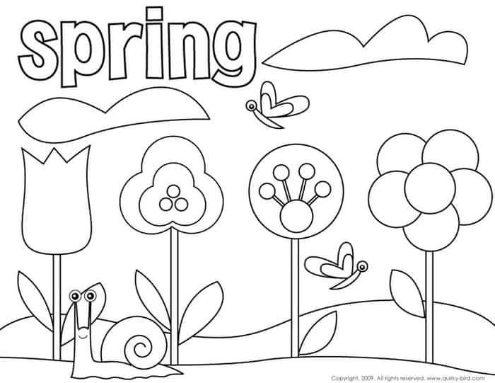 Spring Coloring Pages For Preschool