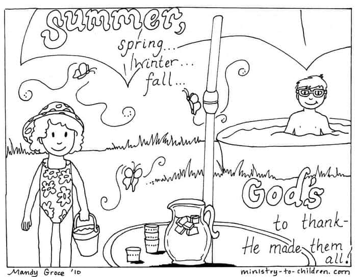 Summer Scene Coloring Pages