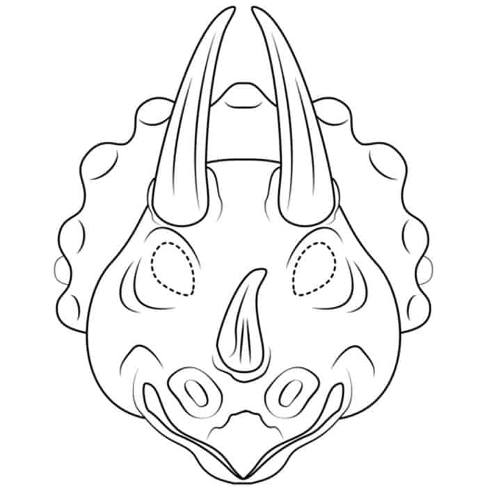 Triceratops Mask Coloring Page