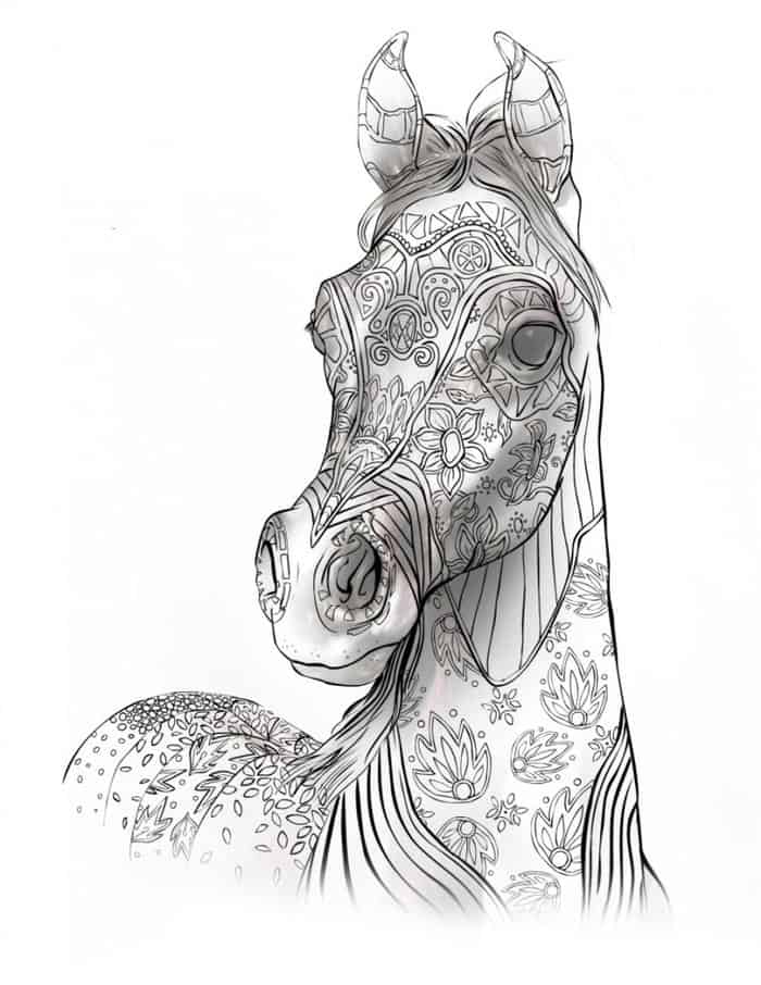 Very Hard Horse Coloring Pages