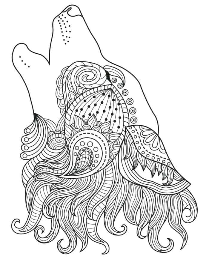 Wolf Dream Catcher Coloring Pages