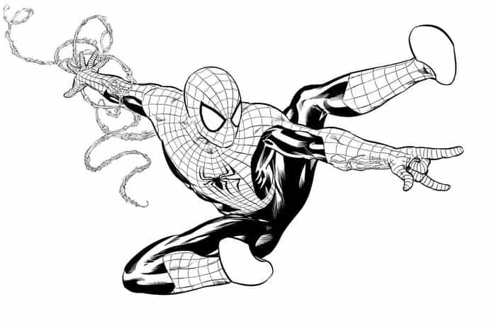 black spiderman coloring pages