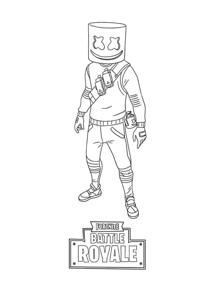 fortnite coloring pages marshmello