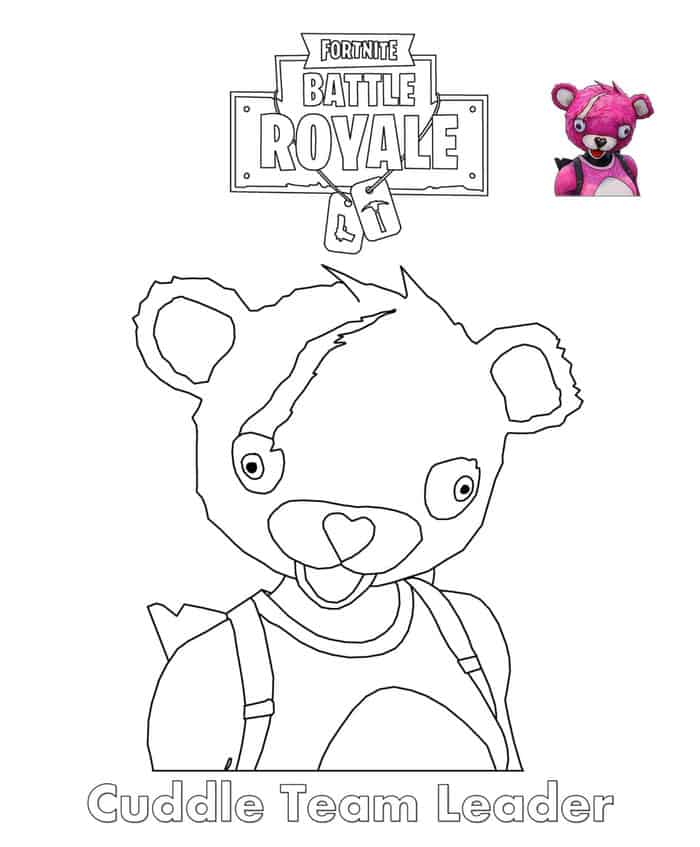 fortnite cuddle team leader coloring pages