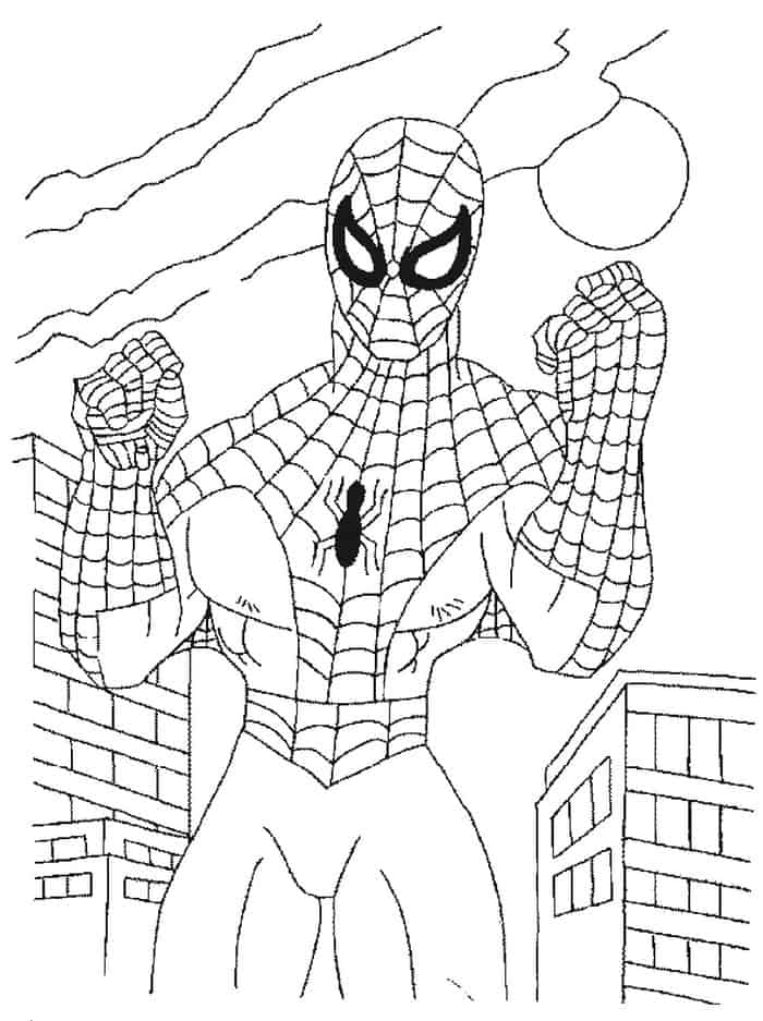 free coloring pages for kids spiderman