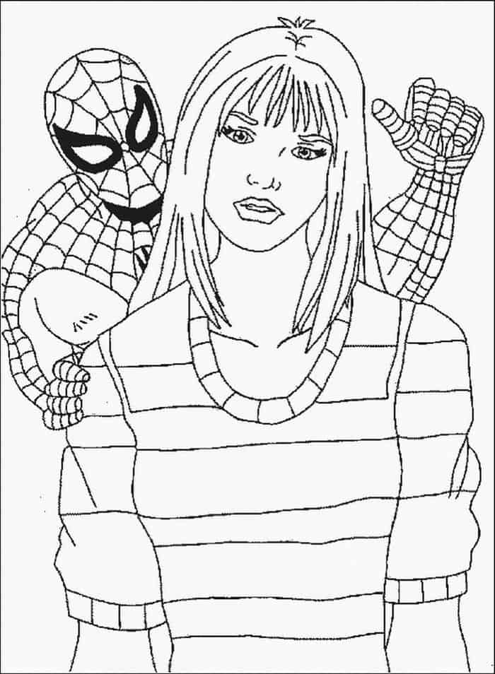 spiderman and mary jane coloring pages
