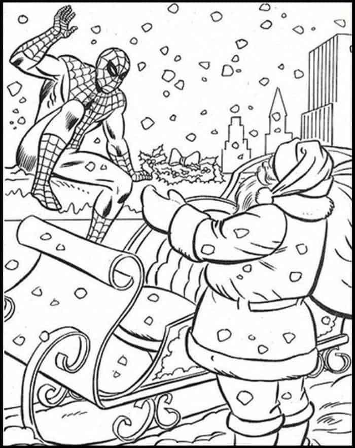 spiderman christmas coloring pages
