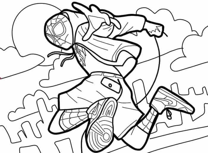 spiderman into the spider verse coloring pages