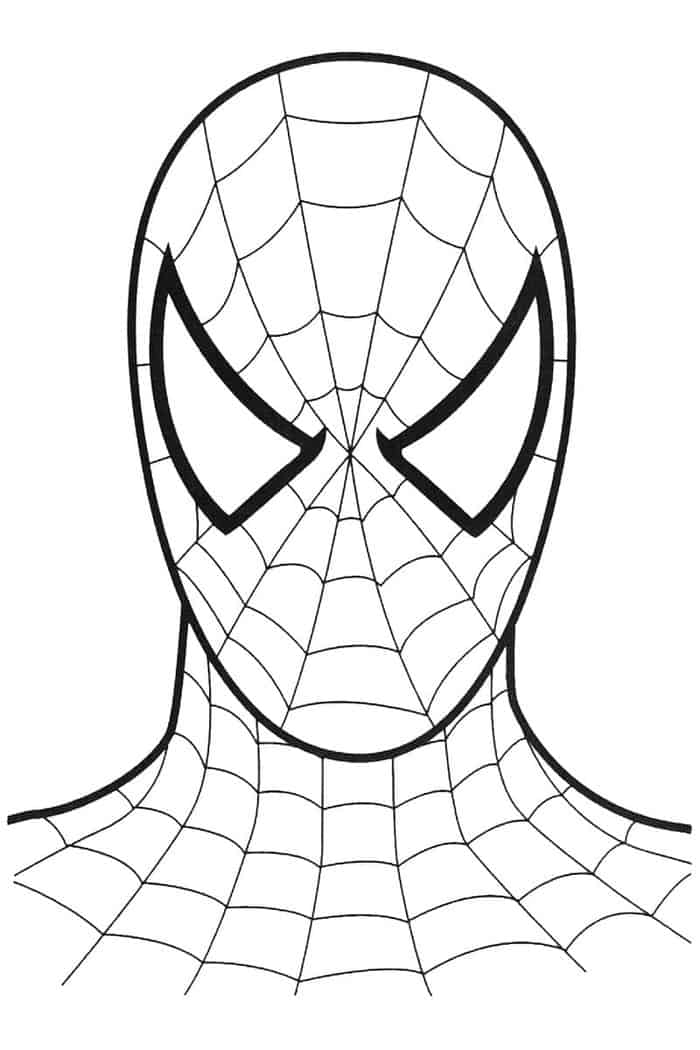 spiderman mask coloring pages