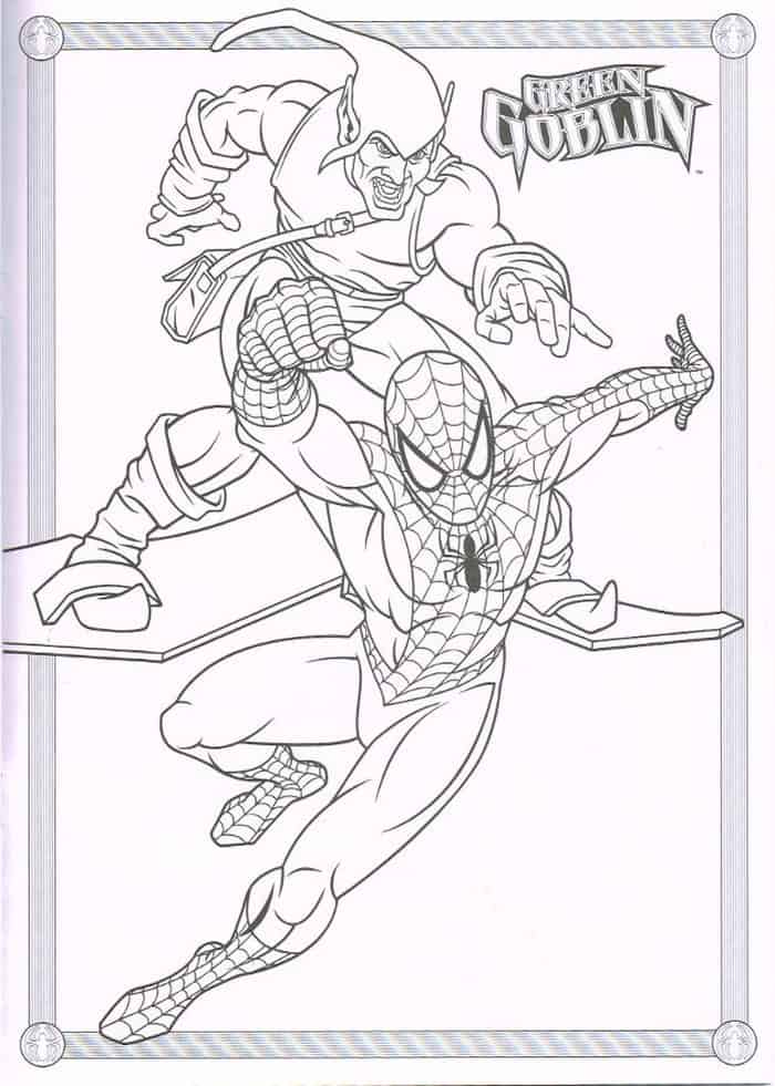 spiderman vs green goblin coloring pages