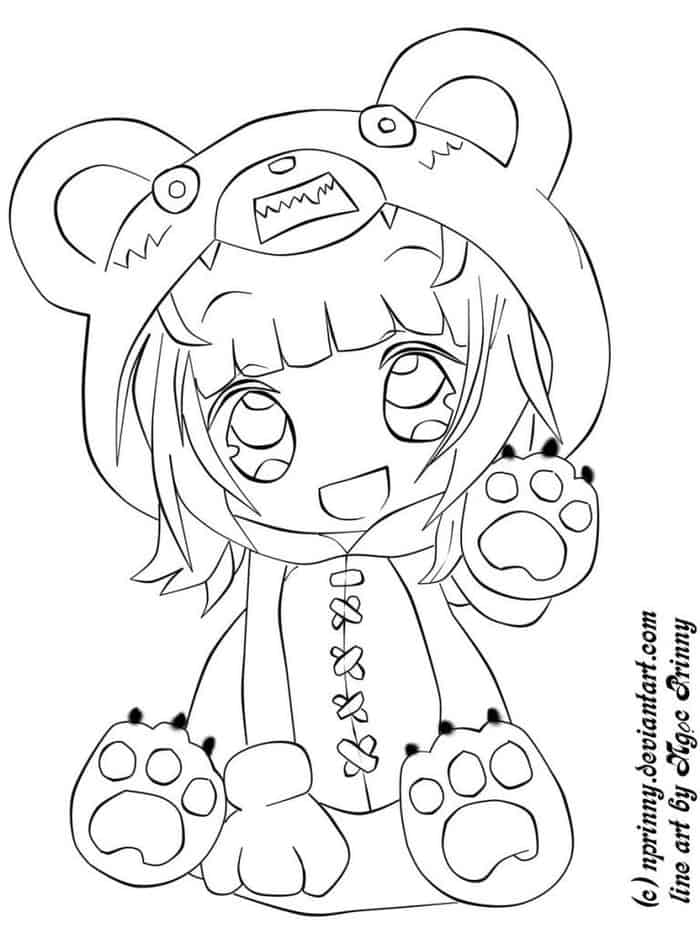 Anime Chibi Coloring Pages 1