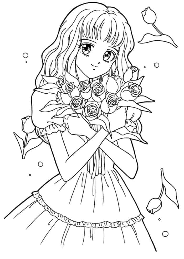 Anime Coloring Pages Girl 1