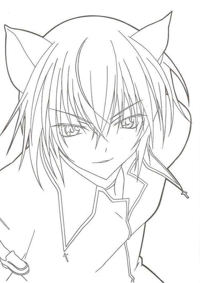 Anime Guy Coloring Pages 1