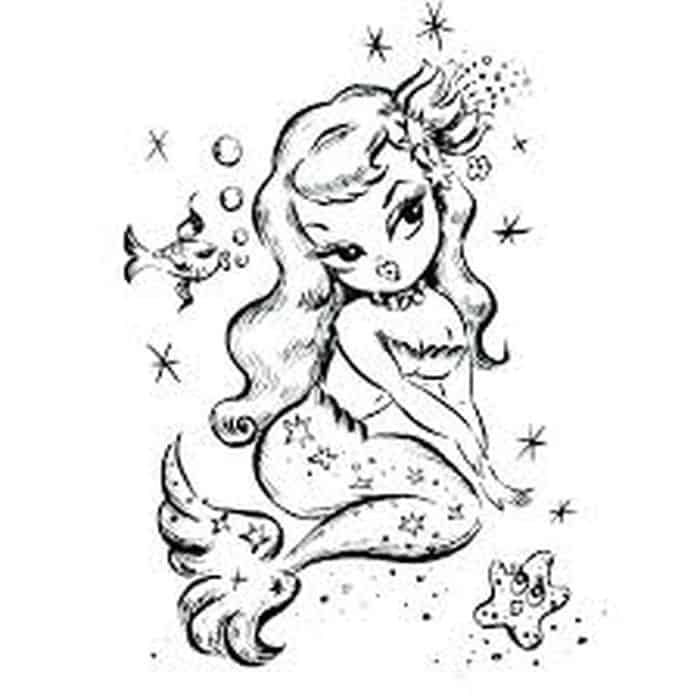 Anime Mermaid Coloring Pages 1