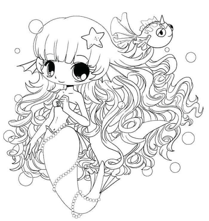Anime Mermaid Coloring Pages 2