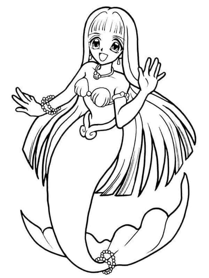 Anime Mermaid Coloring Pages