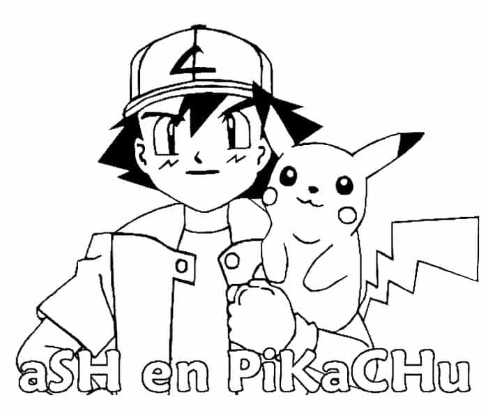 Ash Pikachu Coloring Pages