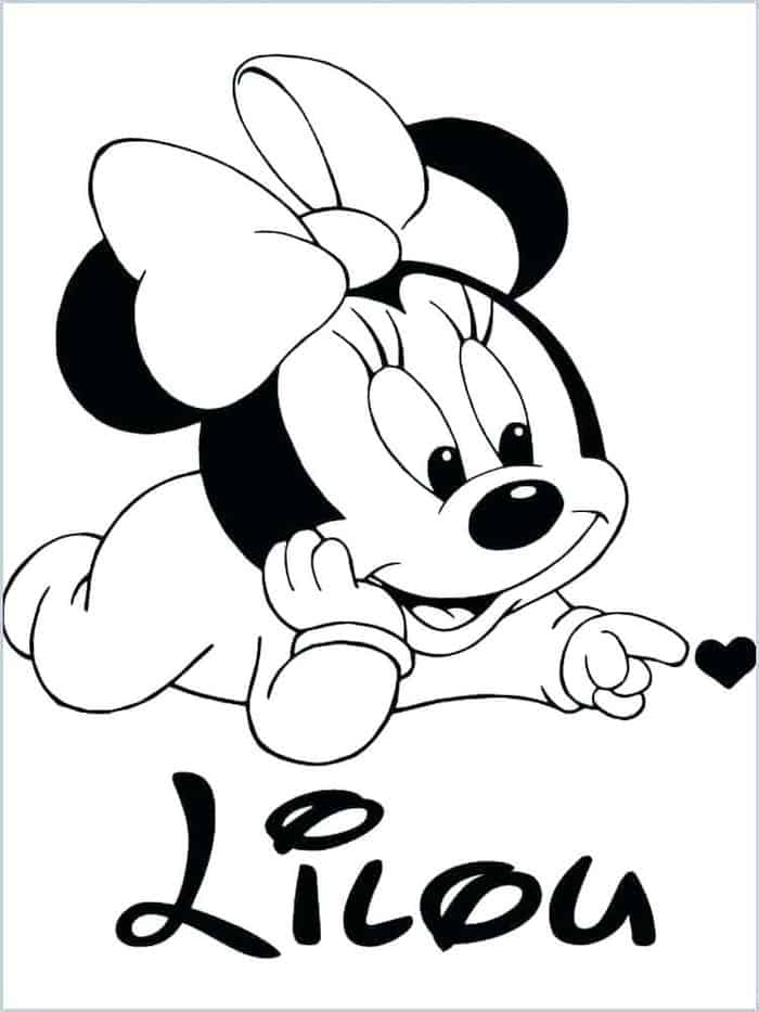 Baby Minnie Mouse 1st Birthday Coloring Pages