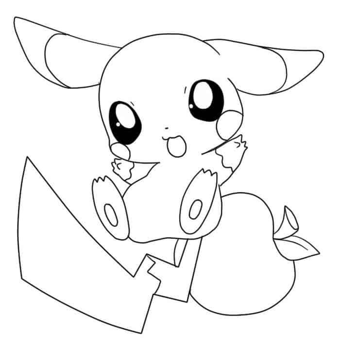 Baby Pikachu Coloring Pages 1