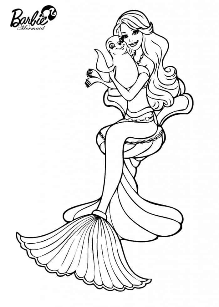 Barbie Cartoon Mermaid Coloring Pages