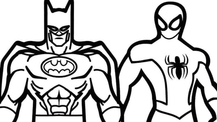 Batman And Spiderman Coloring Pages