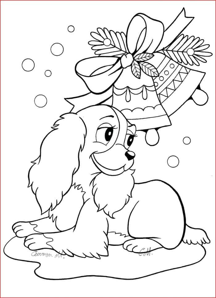Christmas Coloring Pages Puppy