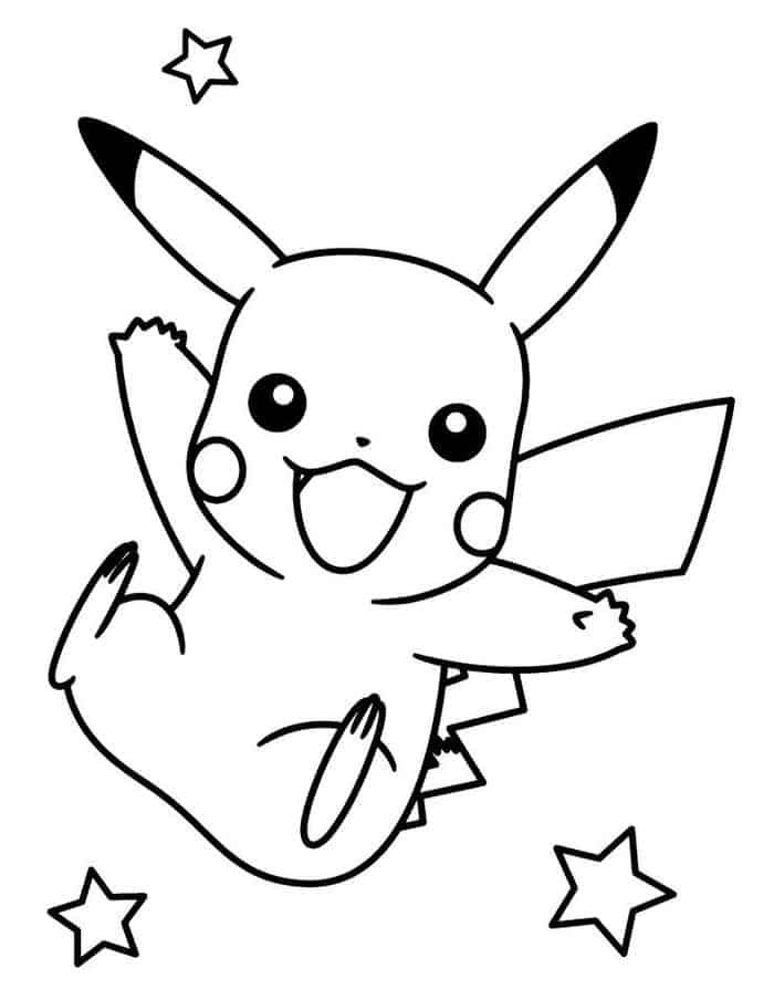 Christmas Pikachu Coloring Pages 1