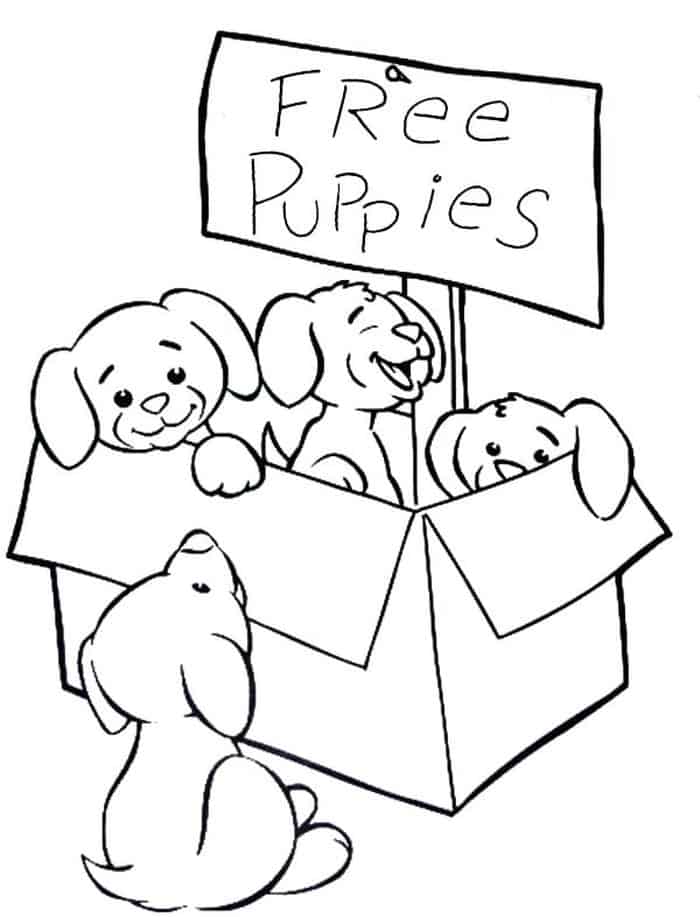 Christmas Puppy Coloring Pages 2