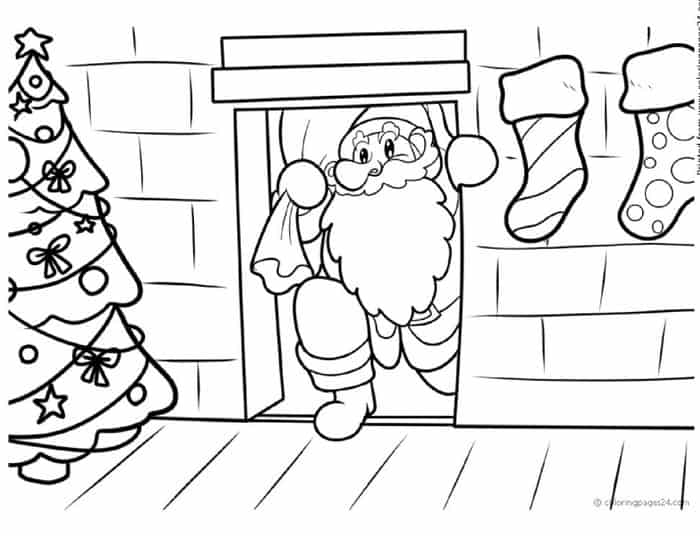 Christmas Stocking Coloring Pages 1