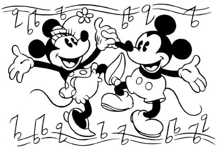 Coloring Pages Mickey And Minnie Mouse