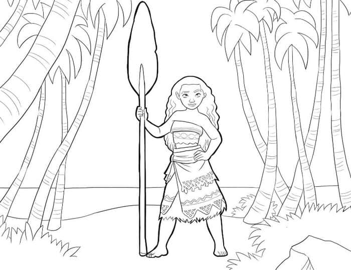 Coloring Pages Moana Easy