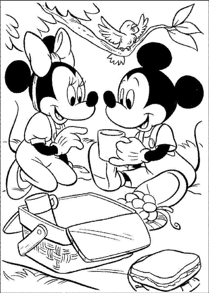 Coloring Pages Of Mickey And Minnie Mouse