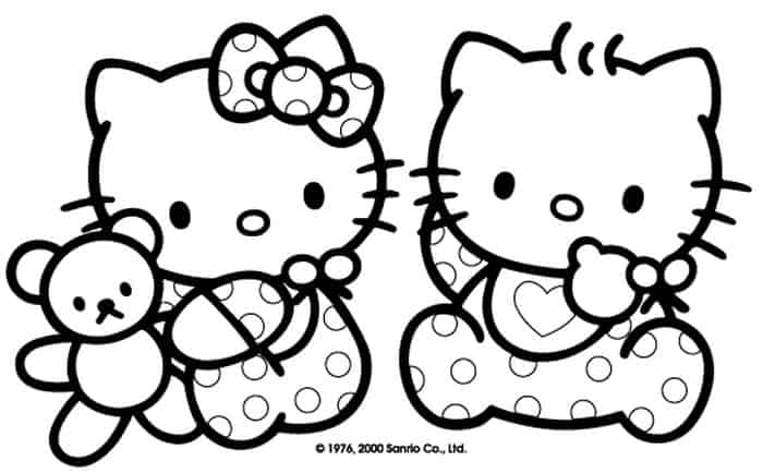 Cute Hello Kitty Baby Coloring Pages